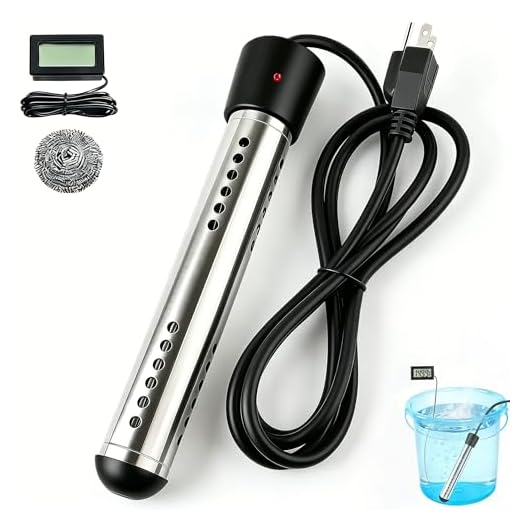 Immersion Water Heater Portable 2000W, with Stainless Steel Guard & Digital Thermometer,Fast Submersible Electric Heater for Small Pool, Bathtub, Bucket, Camping & Outdoor Use