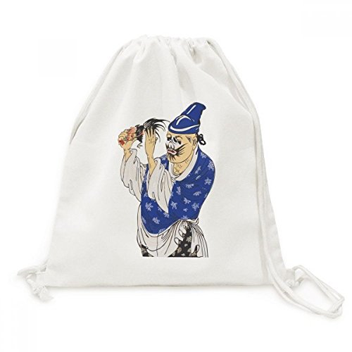 Sac à dos à cordon Opéra de Pékin en toile pour vos sorties culturelles et randonnées