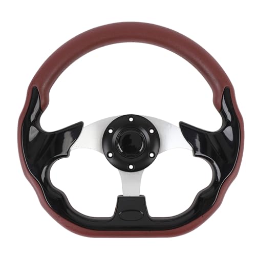 Volante de Coche de 13 Pulgadas, Deportivo, PU, ​​agarre Mejorado, Estilo de para Adaptador de Cubo de 6 Orificios, Ajuste Universal Rojo Vino