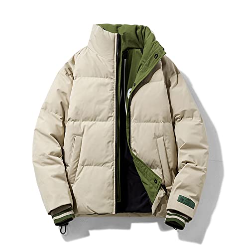 YDYBY Herren Daunenmantel Winddichte Daunenjacke Winter Mantel Warmer Parka, Wasserabweisend, Winddicht Jacke Warme Reisen Im Freien Winddicht Mantel,Beige,XL Cover