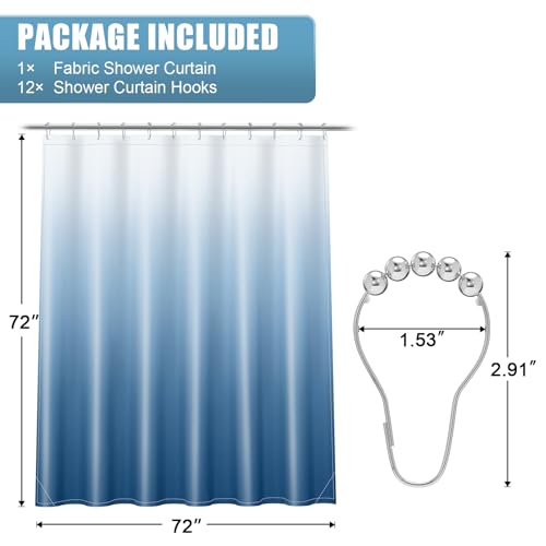OLANLY Luxury Shower Curtain Set 72x72, Waterproof and Washable, 12 Hooks by OLANLY - Used condition - Image 8