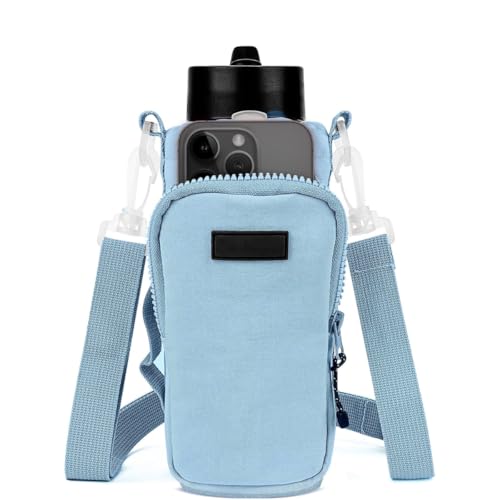 Bolsa Porta Garrafa Squeeze para Copo Térmico Com Alça Ajustável Shoulder Bag Para garrafas de agua (Azul)