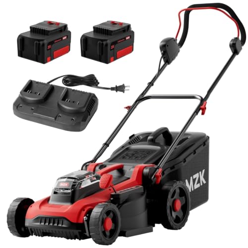 MZK 40V 41 cm Akku Rasenmäher mit Akku und Ladegerät, 2X 4.0Ah