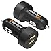 Trianium Car Charger 24W 4.8A Dual USB Phone Charger (2-Pack) with AtomicDrive Smart Ports for iPhone XR XS Max X 8 7 6s 6 SE Plus, iPad Pro/Air/Mini, Galaxy S9 S8 S7 Edge, Note 9 8 5, LG G6, HTC