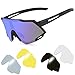 Gafas de Bicicleta KNMY Gafas de sol Polarizadas, con Cinco Lentes de Recambio, Gafas de sol de Pantalla Grande con Puente Nasal Ajustable, Utilizadas Para Andar en Bicicleta, Correr, Escalar, Etc.