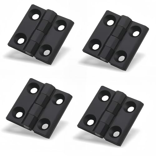 4 Piezas Bisagra de Puerta de Gabinete de Muebles de Aluminio Negro Negro plegable bisagra de puerta Bisagra con rodamiento Bisagras de Puerta 40Mm X 40 Mm para Puertas Fijas (40 * 40 * 2mm)