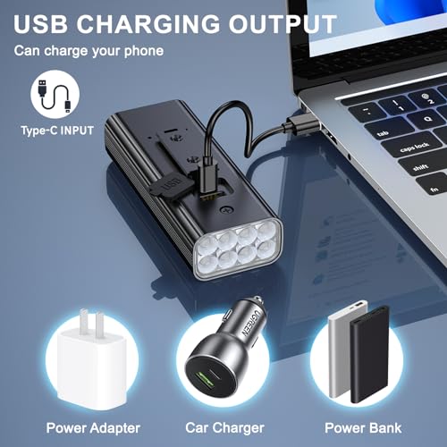 3600 Lumens Bike Lights, 8* LED Bike Light, 9600 mAh USB-C Rechargeable Bicycle Headlight with 5＋4 Light Modes, IPX6 Waterproof Bicycle Lights for Mountain Road Cycling Commuting Night Safety - Thumbnail 6