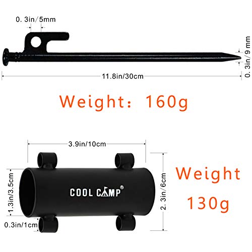 Jeebel Camp Awning Poles Holder Windproof Tarp Poles Fixed Holder 2 Set Awning Tent Rod Holder Stand Fit for Tarp Poles Less Than 1.3in - Thumbnail 6