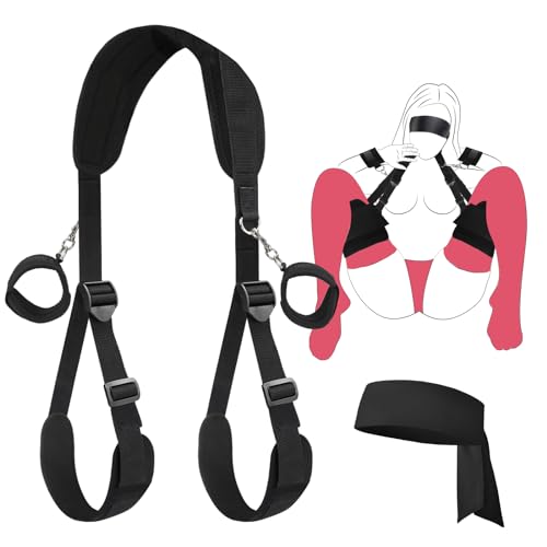 BDSM Sexspielzeug für Paare Extrem Sex Toys, Fesseln & Bondage Set Sex Spielzeug für die Frau mit SM Augenbinden, Verstellbaren Beinschlaufen, Handschellen Sex Bett Plüsch für Frauen & Männer Toy