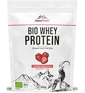 AlpenPower Bio WHEY Protein Fraise 500 g - Ingrédients 100 % naturels et sans additifs - Hochwe...