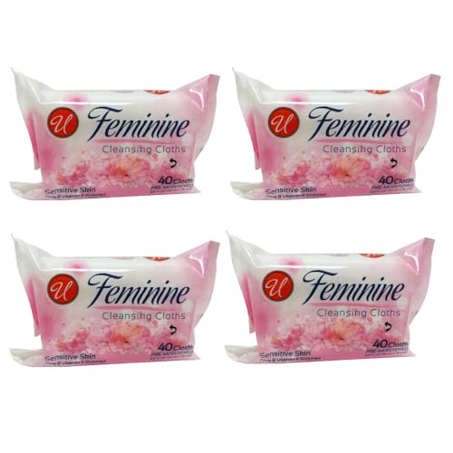 160 Sensitive Daily Gentle Feminine Wipes Cloths Soft Cleansing Removes Odor 4pk Women's Refreshing Wet Cloth Cleaning Fresh Clean Light Fragrance Scent Cleanser Towel Travel Cleaner Hygiene Odor