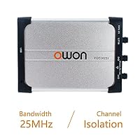 OWON USB-Oszilloskop VDS1022I PC-basiert, 2 + 1 (Multi) Kanäle, Tragbar, Virtuell, 25 MHz Bandbreite Mit Kanalisolierung, Für Heimwerker Und Automobil – Ansicht 4
