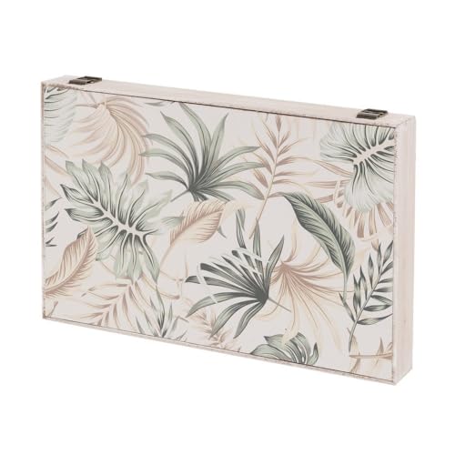 LEKE GO Tapa de Contador luz o Cuadro eléctrico de Hojas Tropical de Madera Beige y Verde de 46x6x32 cm (Hojas Tropical)
