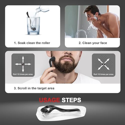 540 Titanium Derma Roller - Microneedle Micro Needle Roller for Men and Women Home Use - Microneedling Roller Microneedle Roller Skin Care Tool (#0.25#) - Thumbnail 3