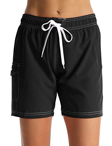 Rocorose Women's Board Shorts Quick Dry Drawstring Sports Summer Bottom Swim Shorts with Pocket4