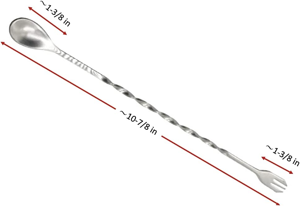 Cocktail Drink Stainless Steel Stir Stirrer Mixer Stirring Mixing Spoon Fork Bar (20)