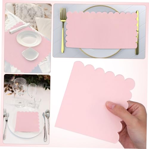 Servilletas de papel desechables con diseño festoneado rosa PRETYZOOM 3