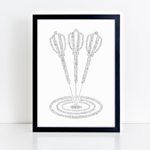 Personalised Set Of Darts Word Art Print - Gifts For Him, Men, Her, Women - A5, A4, A3 Prints & Framed