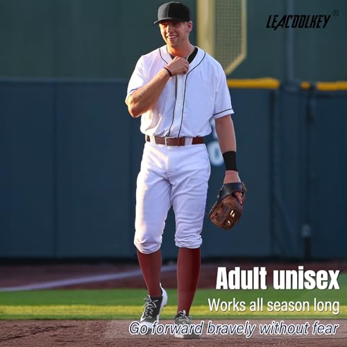 Image of LEACOOLKEY Baseball Belt and Socks Combo Set Adjustable Softball Socks and Elastic Belt for Youth and Adult