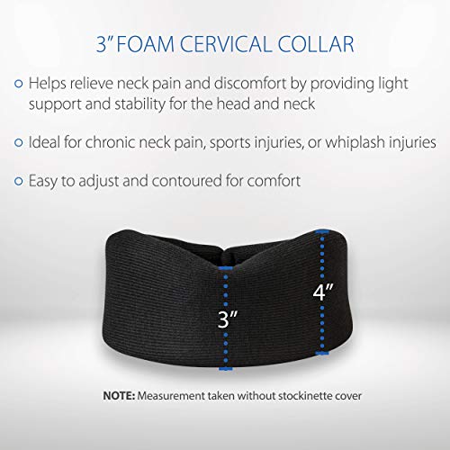 Core Products Foam Cervical Collar Neck Support, Black (3 Inch) #TOP2