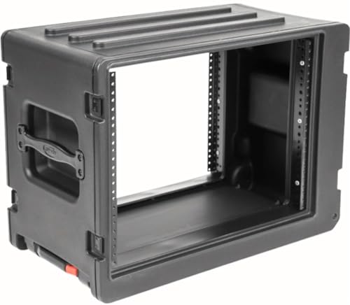 SKB rSeries Shallow Rolling Rack Roto-molded Case - 8U