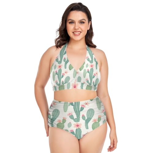 Tenues de bain courbes anti-frottement matériau lisse Cactus Rose