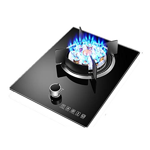 Placa de Gas, Encimera de Gas, Placa de cocina a gas de sobremesa/empotrada de 5,2 kW con vitrocerámica negra y protección contra fallos de llama para calentar, cocinar, hervir, freír y cocer a fuego