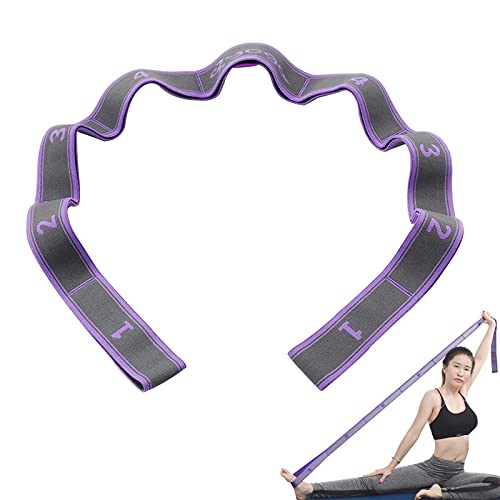 Yoga Stretch Gurt, MOCOBO Stretch Band Gymnastikband mit 8 Schleifen, Fitnessbänder, Hochelastischer Gymnastikband Stretch Gurt Yoga Zubehör