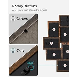 Songmics collage picture frames 4×6 picture frames collage for wall decor 10 pack photo collage frame for gallery multi family picture frame set glass front assembly required rustic brown  urban country home decor