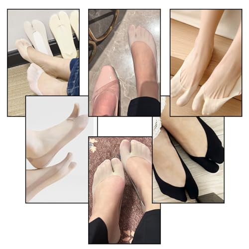 Image of Triplewood Women's Mesh No Show Socks Super Elastic Ankle Low Cut Floral Invisible Liner Flip Foap Tabi Socks 5 Pairs