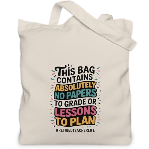 Image of Retirement Gifts for Teacher Tote Bags for Women, with Inner Pocket.