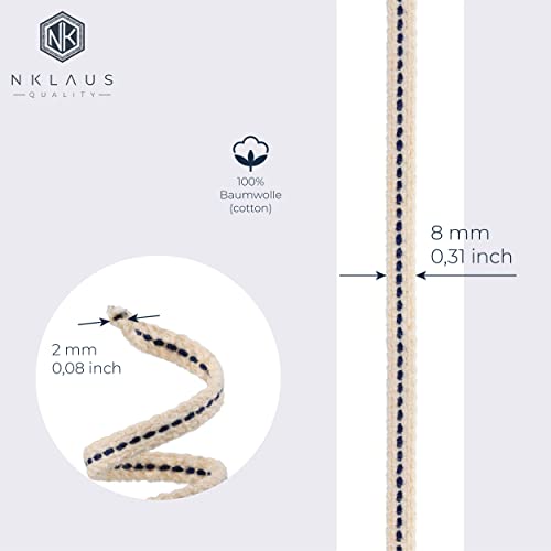NKlaus 5 meter 8mm 100% natural cotton lamp wick flat lantern wick for oil burner oil lamp with purified petroleum 1293 - Image 2