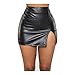 Produktbild Damen Sexy Hohe Taille Wrap PU Leder Röcke Slim Kunstleder Split Minirock Stretch Skinny Bleistiftröcke