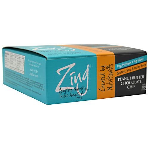 Zing Zing Bar Peanut Butter Chocolate Chip 12 Bars Box