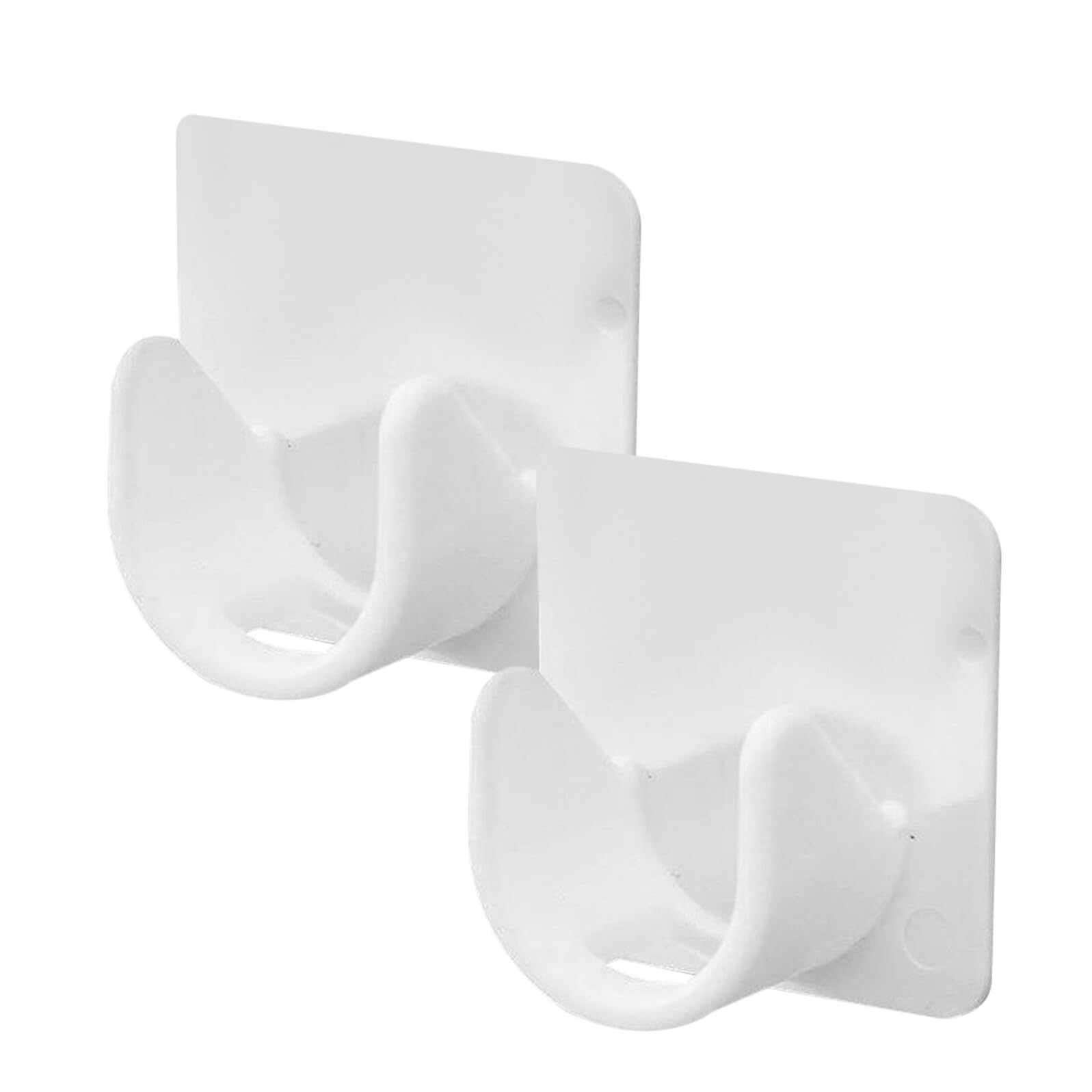 BIUDECO 2pcs White Plastic Rod Holder for Curtain Rods No Drilling with Convenient Installation with Creative Appearance and Fine Workmanship