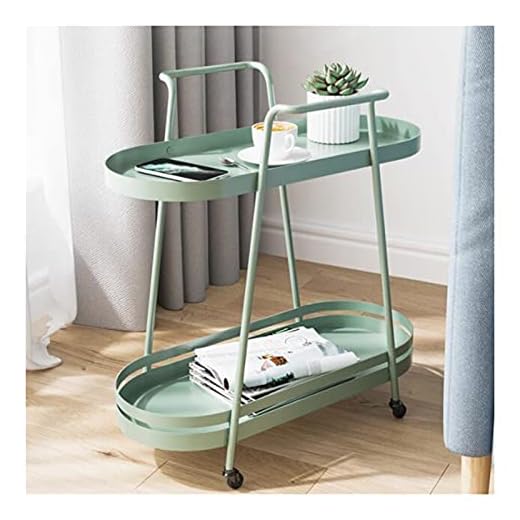 JIAQUAN-SHOP Soffbord C soffbord med hjul TV-bricka mellanmål bord säng sidobord, industriella och retro möbler för hem (grön) för hem vardagsrum, kontor