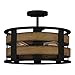 Quoizel QSF5337MBK Milton Semi Flush, 3-Light 300 Total Watts, Matte Black