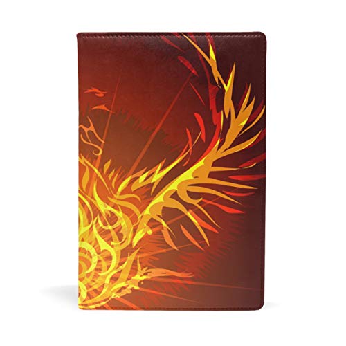 EZIOLY - Funda para libros de texto con diseño de pájaro y llama, se adapta a la mayoría de libros de texto de tapa dura de hasta 8,7 x 5,8 pulgadas Fácil de aplicar. Lavado y reutilizable