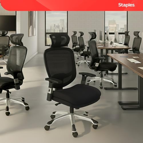 Image of STAPLES Hyken Ergonomic Office Chair Adjustable Lumbar Support with Breathable Mesh, Swivel Desk Chair for Home Office, Black (XL)