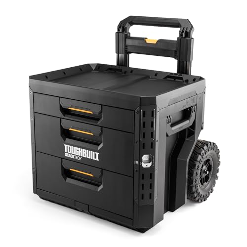 ToughBuilt StackTech 3 Drawer Rolling Locking Tool Box 240 lb Capacity