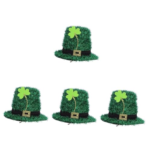 Chapeau Saint Patrick vert épingle à cheveux mini accessoire fêtes déguisement lot de 4