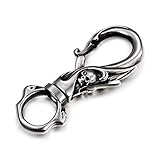 Birch & Bliss 316L Stainless Steel Swivel Skull Keychain | Keyring - Blackstatic Collection | Gifts For Men