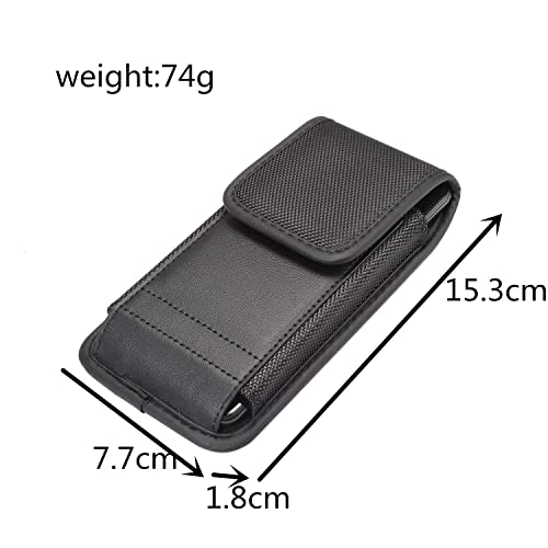 Vertical Cell Phone Waist Pouch for Men Small Cell Phone Belt Clip Bag Black Mens - Image 3