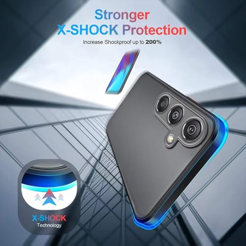 Capa Protetora Anti-Impacto para Samsung Galaxy A55 5G, Preta Translúcida com Proteção de Câmera