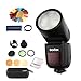 Godox V1-S Flash with Godox AK-R1 Accessories Kit for Sony, 76Ws 2.4G TTL Round Head Flash Speedlight, 1/8000 HSS, 1.5 sec. Recycle Time, 2600mAh Lithimu Battery, 10 Level LED Modeling Lamp