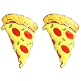 Charmart Pizza Lapel Pin 2 Piece Set Enamel Brooch Pin Denim Jacket Collar Badges Gifts