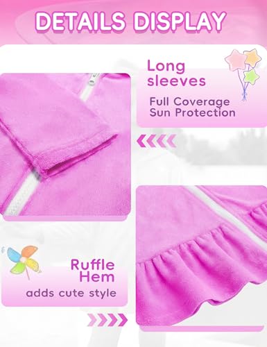 Image of Girls Swimsuits 3 Piece Bikini Bathing Suit Sets Cover-up Swimwear with Drawstring UPF 50+ Sun Protection