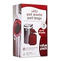 Ubbi Pet Waste Pail Bags, Cat Litter Box Cleaning Solution, Red 75ct Value Pack