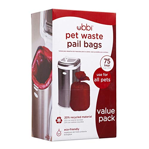 Image of Ubbi Pet Waste Pail Bags, Cat Litter Box Cleaning Solution, 75 Count Value Pack