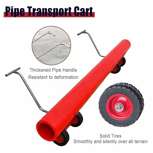 Generisch Heavy Duty Rohr Cart 1000kg Kapazität Solide Reifen 360 Schwenken für Stahl PVC-Rohrbaulager Transport